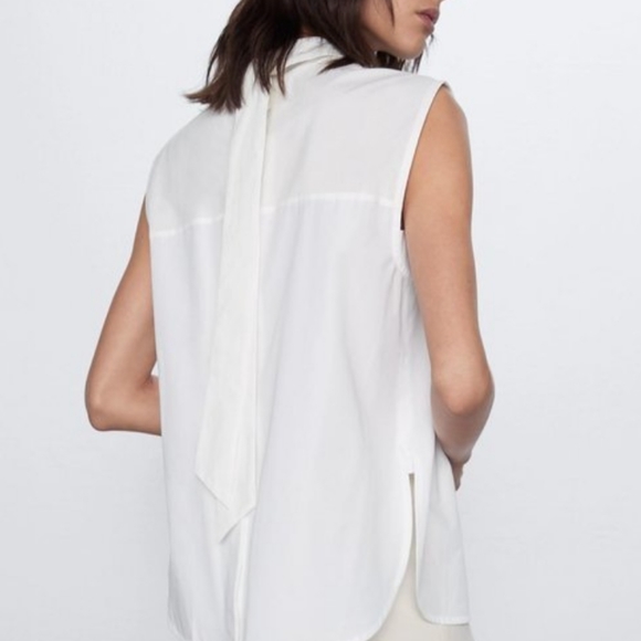 Zara tied sleeveless blouse - Picture 3 of 12